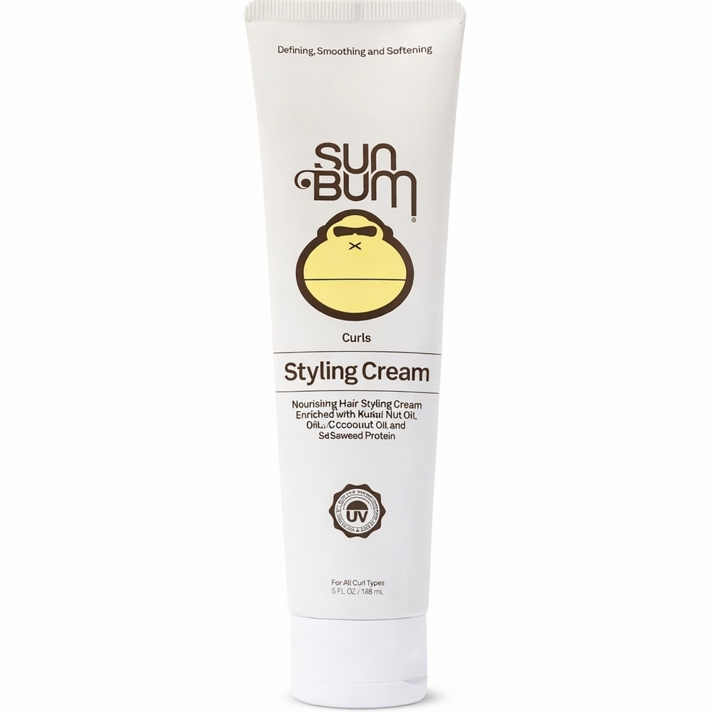 NEW Sun Bum Curls Styling Cream 5oz Curl Defining Frizz Control Vegan Coconut